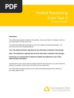 Verbal Reasoning Test2 Questions