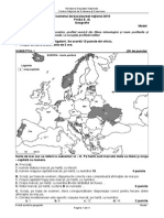 Model de Bac Geografie 2015