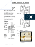 296-2360 Earth Leakage Relay With Transformer: Connection & Test