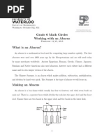 Grade 6 Math Circles Working With An Abacus: Faculty of Mathematics Waterloo, Ontario N2L 3G1