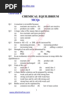 8 CHAPTER CHEMICAL EQUILIBRIUM MCQs PDF