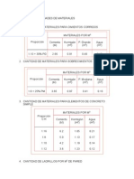 Tablas Calcular Cantidad - Materiales