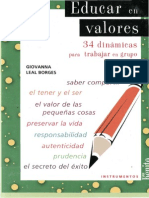 LEAL BORGES, G. - Educar en Valores. 34 Dinamicas para Trabajar en Grupo - San Benito, Buenos Aires, 2006 PDF