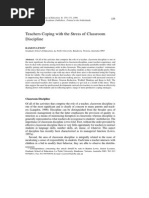 Teachers Coping With The Stress of Classroom Discipline: Social Psychology of Education 3: 155-171, 1999