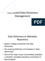 Distributed Data Dictionary Management