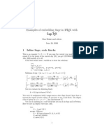 Examples of Embedding Sage in L Tex With Sagetex: 1 Inline Sage, Code Blocks