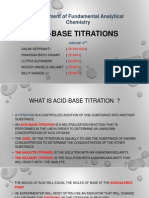 Acid-Base Titrations: Assignment of Fundamental Analytical Chemistry