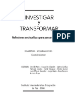 INVESTIGAR Y TRANSFORMAR. Reflexiones Sociocríticas para Pensar La Educación.