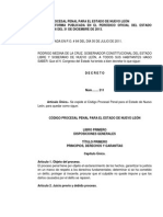 Codigo Procesal Penal para El Estado de Nuevo Leon