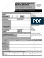 The Instutution of Engineers, Bangladesh: Application Form For Membership