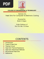 Heat Sink For Computer & Electronic Cooling Presented By: Rohit S. Hajare Under Guidance of Prof. Dr. Mrs. S.S.Sane