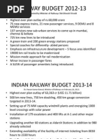 Railway Budget 2012-13: Presented by Minister of Railways Shri Dinesh Trivedi