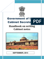 Cabinet Secretariat - Handbook On Cabinet Notes