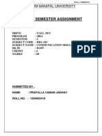 Assignment BBA (Sem1) Communication Skills