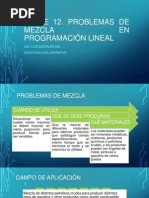 Clase 12. Modelamiento Matematico Problemas de Mezcla en PL