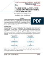 Evaluating The Best Alternative For Software Re-Engineering Using Hybrid Code Metric