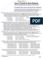 Rules and Rules of Thumb For Duct Systems