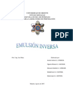 Emulsion Inversa de Lodo Base Aceite