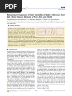 Temperature Invariance of Nacl Solubility in Water: Inferences From Salt Water Cluster Behavior of Nacl, KCL, and NH CL