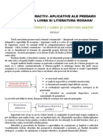 REF. Aspecte Practic-Aplicative Ale Predarii Integrate La Limba Si Literatura Romana