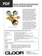 Pressure Regulator For High Working Pressure Up To 100, Resp. 200 Bar