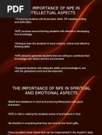 The Importance of Npe in Intellectual Aspects