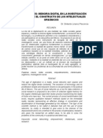 Redes Sociales Memoria Digital en La Investigación Social Desde El Constructo de Los Intelectuales Orgánicos