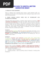 Tips On How To Write A Better Narrative Essay