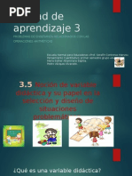 3.5 Noción de Variable Didactica y Su Papel en La Selección y Diseño de Situaciones Problemáticas.