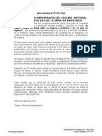 Análisis de La Importancia Del Seguro Integral de Salud (Sis) en Sus 13 Años de Existencia