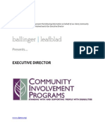 Executive Position Profile - Community Involvement Programs - Executive Director