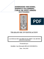 Trabajo de Investigacion de Las Bolsas de Valores en El Mundo