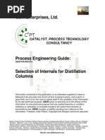 Selection of Internals For Distillation Columns