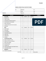 Employee Evaluation Form: Criteria Evaluation Score Remarks