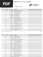 Order Entry Inventory Worksheet: 7443877 80 9Th Street Ne East Wenatchee Wa 98802