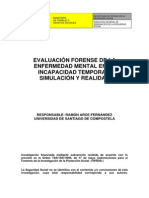 Evaluacion Forense de La Enfermedad Mental en La Incapacidad Temporal - Simulacion y Realidad