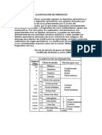 Clasificación de Areniscas