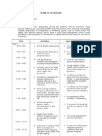 Head Nursing Plan of Activities