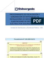 Procedimiento de Fiscalizacion y Subsanacion de Deficiencias en Instalaciones de MT y SE Por Seguridad Publica