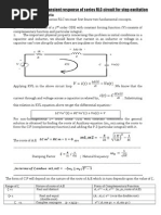 Complete Solution of Transient Response of Series RLC Circuit For Step Excitation