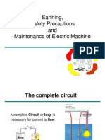 Earthing, Safety Precaution and Maintenance
