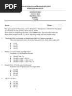 Sekolah Kebangsaan Bandar Rinching Semenyih, Selangor Monthly Test AUGUST 2012 Mathematics Paper 1 Year 5