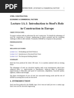 Lecture 1A.1: Introduction To Steel's Role in Construction in Europe