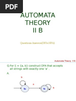 Automata Theory IIB: Questions Answers (DFA-NFA)