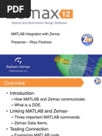 Click To Edit Master Title Style: MATLAB Integration With Zemax Presenter - Rhys Poolman