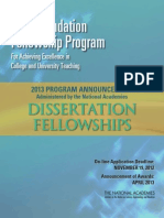 Ford Foundation Fellowship Program: Dissertation Fellowships