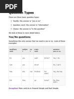 Tuesday, Jan 13 Question Types and Words