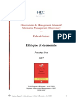 HEC - Fiche de Lecture - Sen - Ethique Et Économie