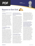 Reasons To Own Gold