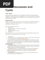 Liver Abscesses and Cysts